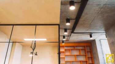 Стеклянная перегородка с алюминиевым профилем в стиле LOFT: фото #00497