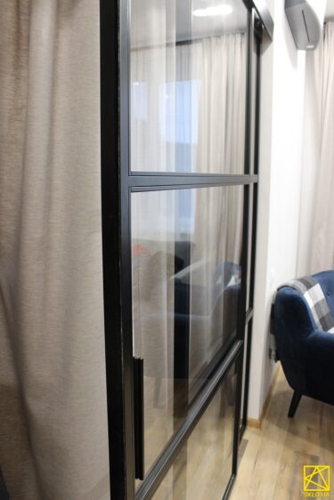 Скління в стилі LOFT розсувна перегородка: фото #01139